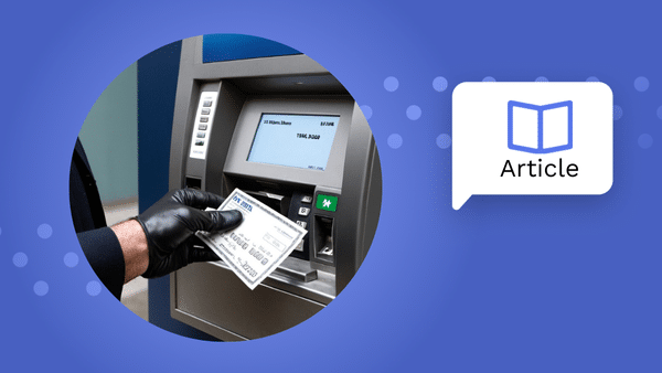 Fraudster depositing a check at an ATM